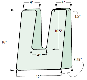 Diagram and dimensions of unit-made bird blocker